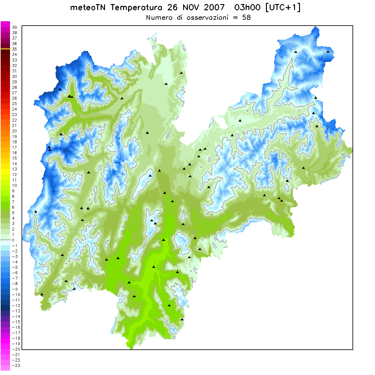 temperatura 03UTC+1 26nov2007