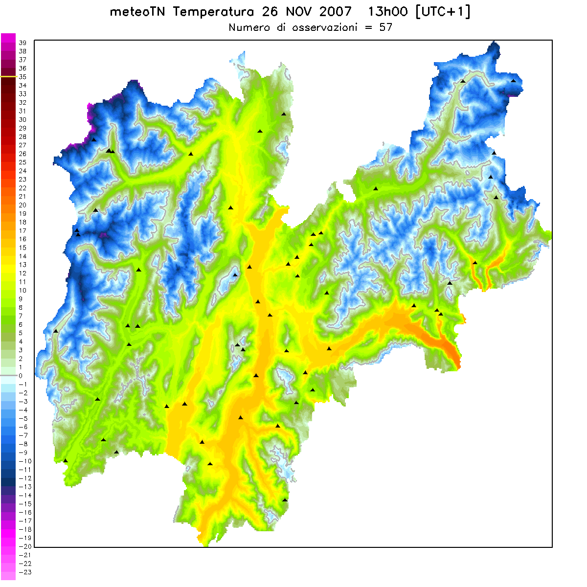 temperatura 13UTC+1 26nov2007